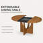 Ensemble de salle à manger rond extensible moderne de 5 pièces avec rallonge amovible de 41 cm (16,2 po), idéal pour les petits espaces.-733520080-733520093