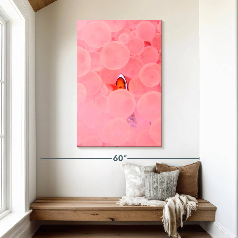 Brampt Pink Habitat Clownfish, 48" H x 32" W