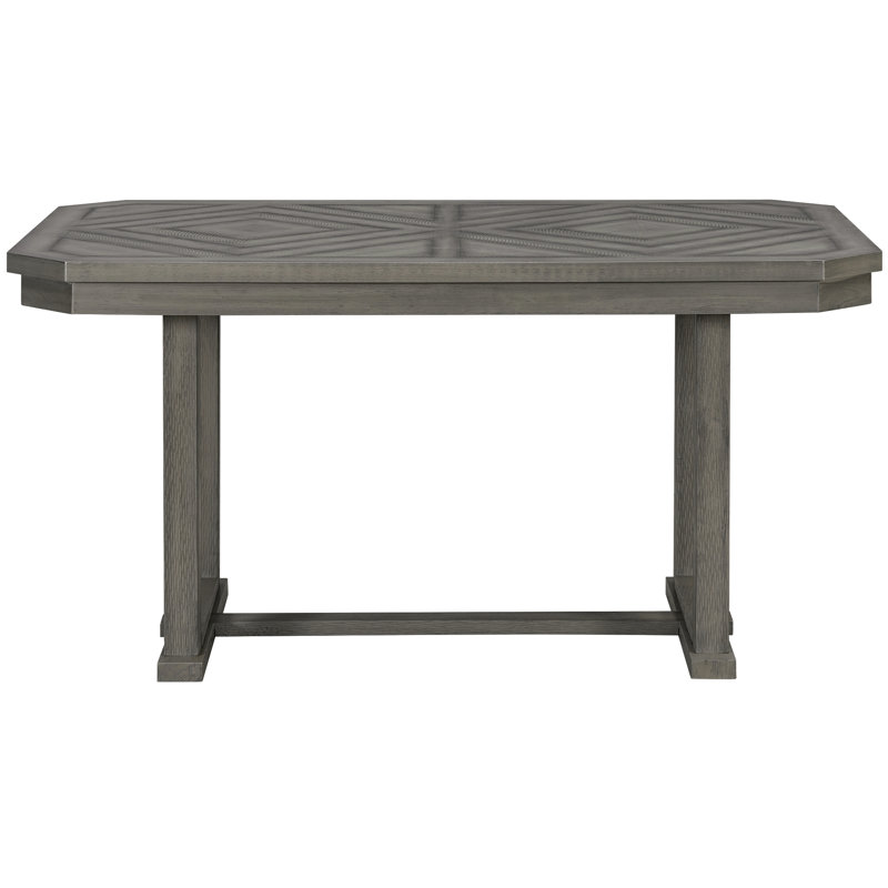 Ensemble de table de salle à manger en bois d'hévéa Trexm, Gris