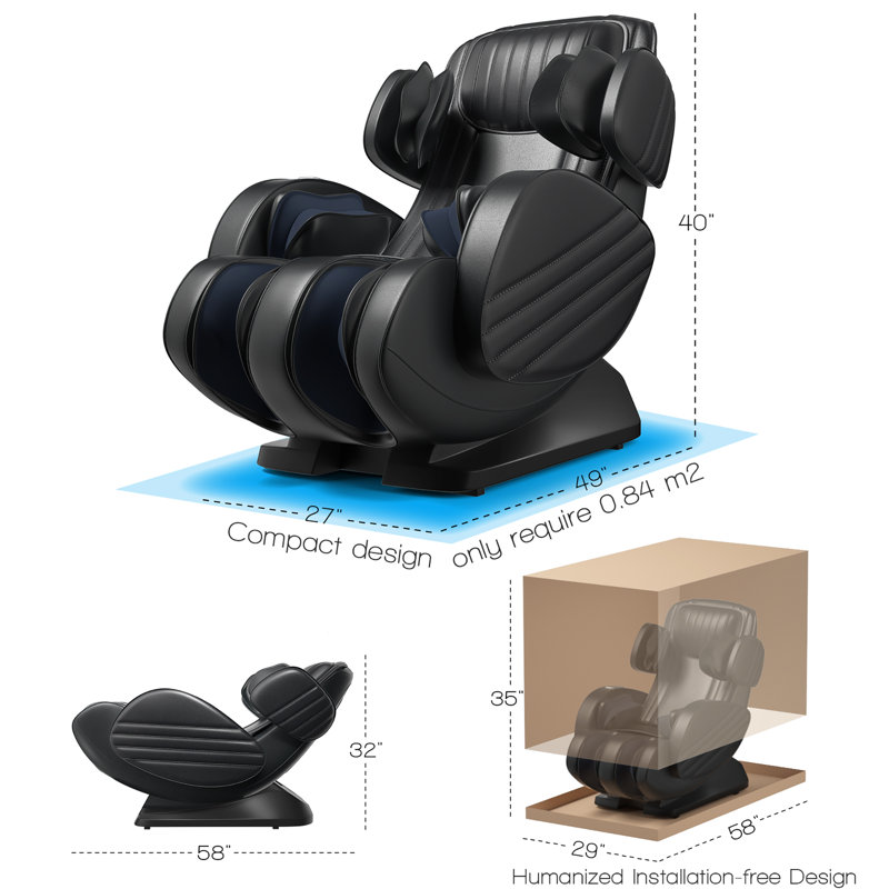Fauteuil inclinable massant en simili-cuir