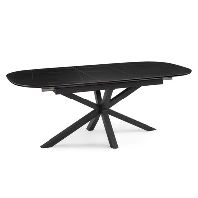 Verona Extendable Oval Metal Base Dining Table