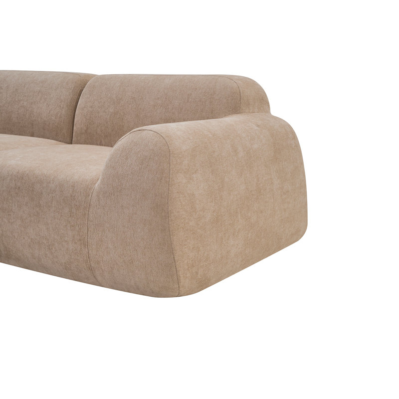 Canapé modulaire surdimensionné en velours courbé 118 pi, canapé sans os avec méridienne en forme de L, canapé modulaire rembourré en mousse à mémoire de forme pour le salon, aucun assemblage requis