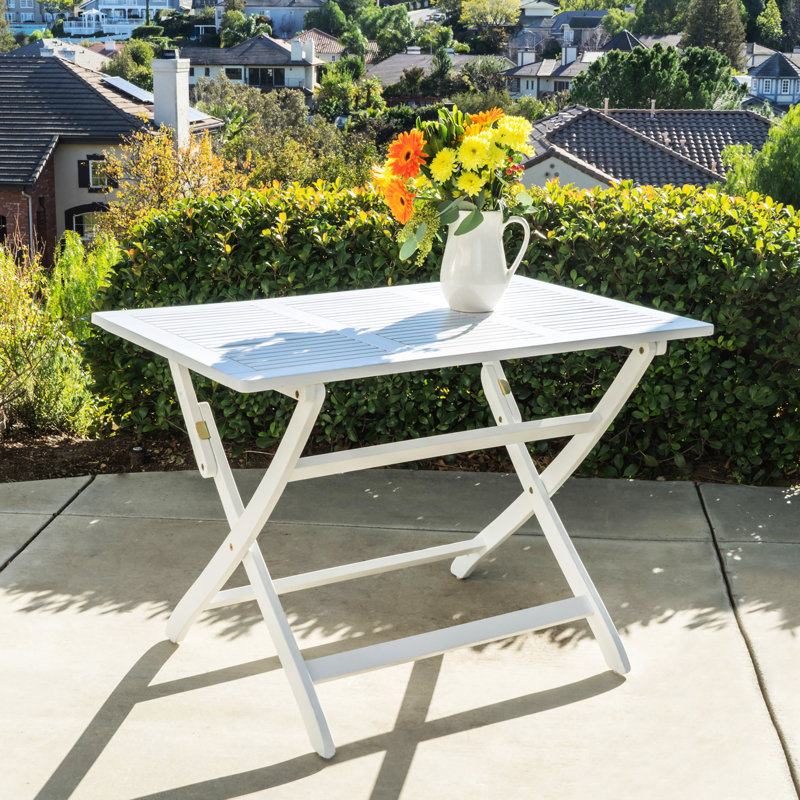 Table pliante de 43,5 po fabriquée en bois résistant aux intempéries
