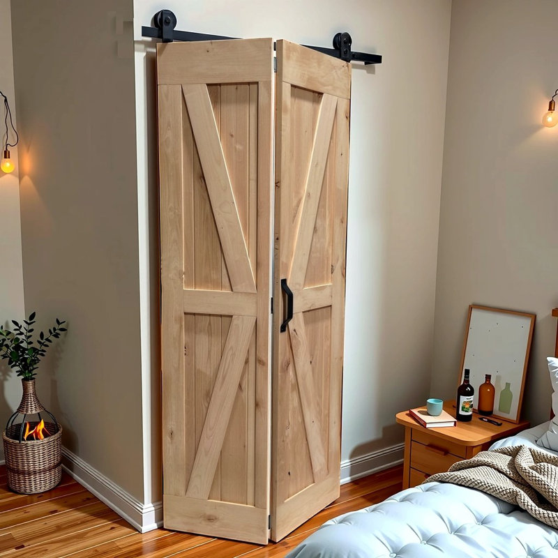 Portes de grange en bois 38 "x 84" avec trousse de quincaillerie d'installation
