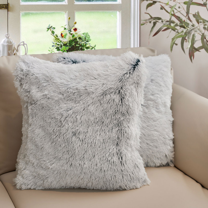  Housse de coussin carré et insert, Noir, Carré de 22 po