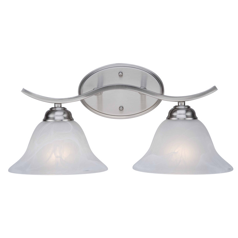 Éclairage de salle de bain à intensité variable 2 lumières Bullis, Nickel brossé