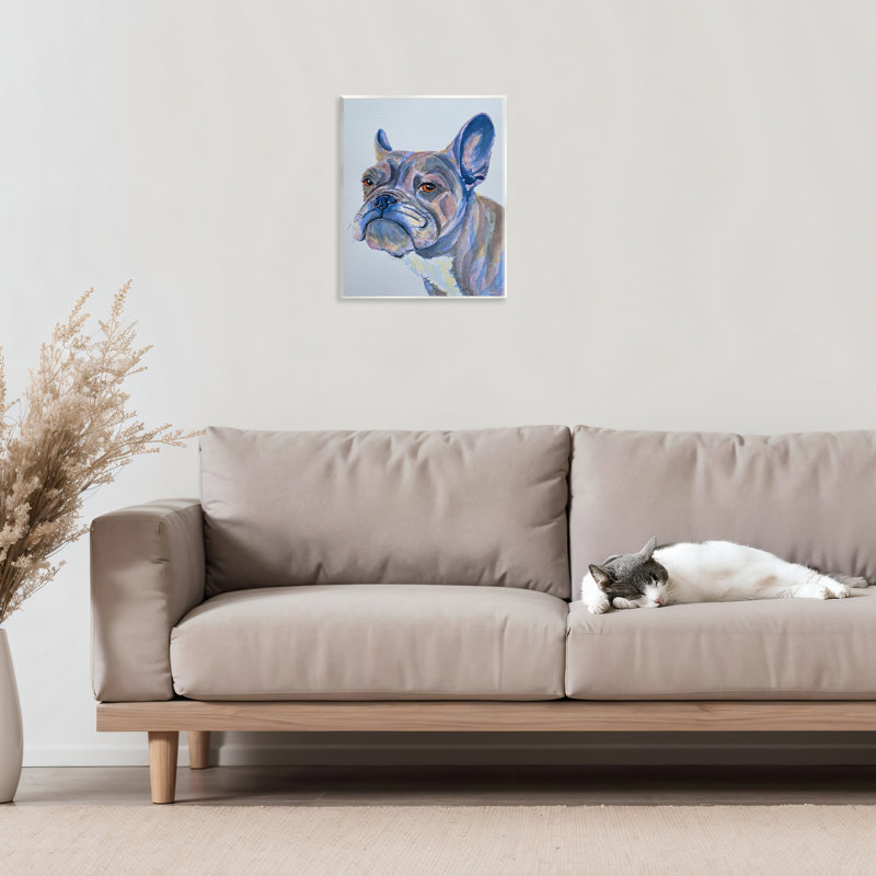 «Bulldog Watercolor Portrait», plaque murale par Tatiana Roberts