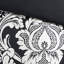 Édredon 7 pièces - grand, noir. Motif complexe de coton imprimé. Rembourrage. Comprend 1 édredon, 2 taies décoratives, 3 coussins décoratifs, . Literie de taille grand facile à nettoyer. Remplir. Froissé-120945135-120945134