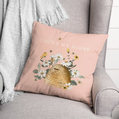 Honey Bee Hive Outdoor Throw Pillow