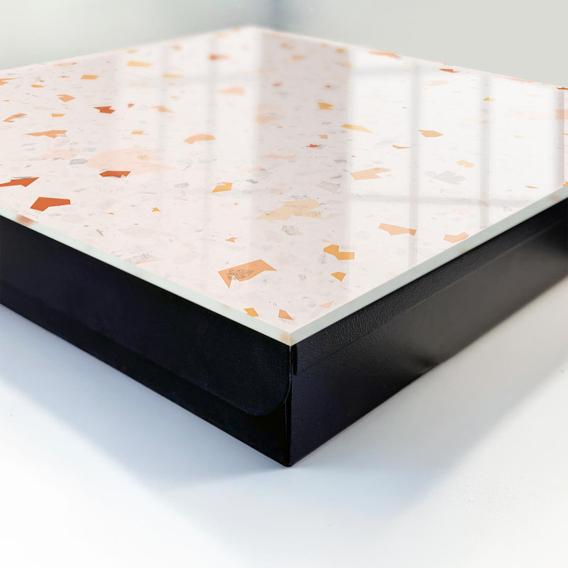 Key cabinet, Opens to the left, 30x30x5, Black, Irregular shapes in warm colors, 