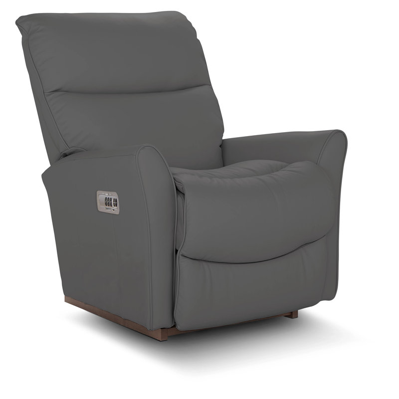 Rowan Power Rocking Recliner w/ Headrest and Lumbar, Gray Leather Match