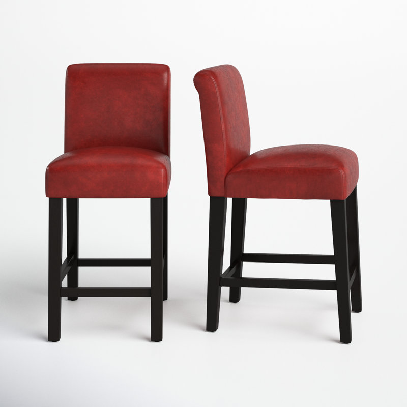 Tabouret de bar et de comptoir Altovise, Rouge chaud, Tabouret de comptoir (siège d'une hauteur de 24,2