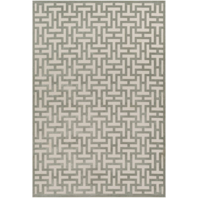 Tapis en mousse de mer/beige géométrique Barclee
