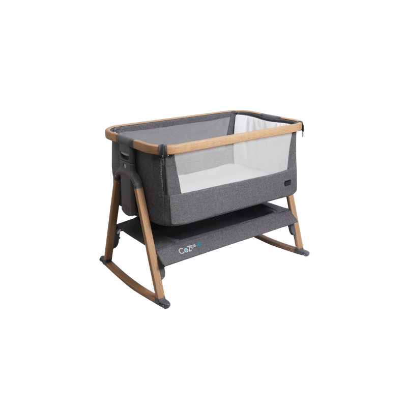 Tutti Bambini Cozee Air Rocking Bedside Crib, Oak/Charcoal