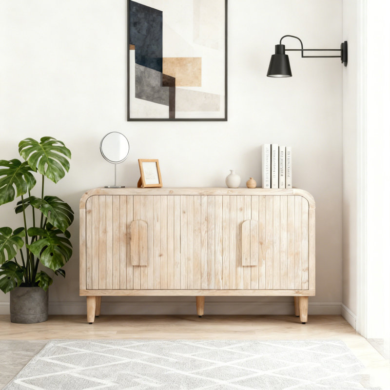 Buffet de rangement 59 po Farmhouse Vintage, Bois naturel délavé