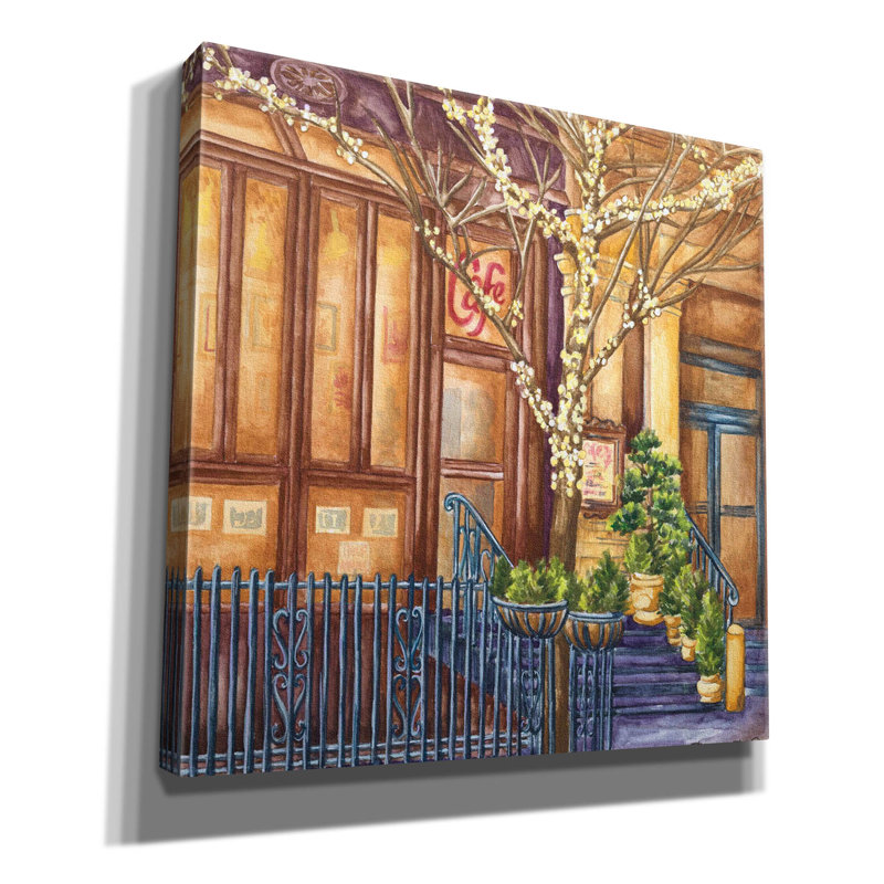 «Cafe Lalo» par Andrea Strongwater, art mural sur toile, H 37 po x l 37 po x P 1,5 po