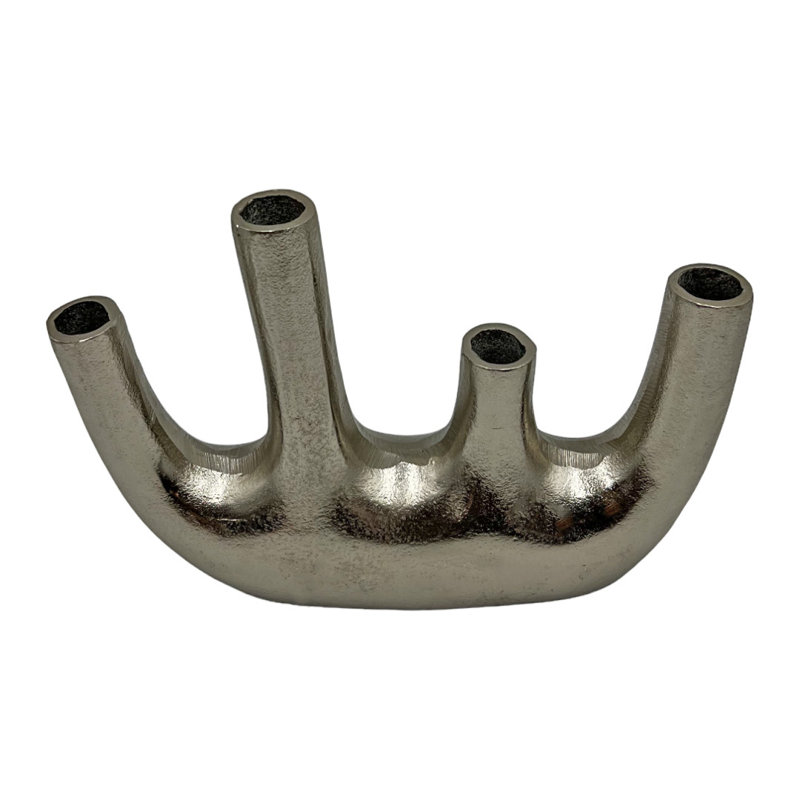 Keyen Handmade Aluminum Table Sculpture, Silver