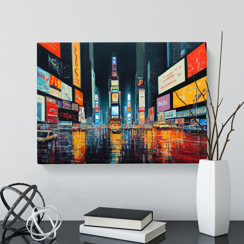 Times Square Art Painting Vol.6 - Wrapped Canvas Print, 40cm H x 60cm W x 3cm D
