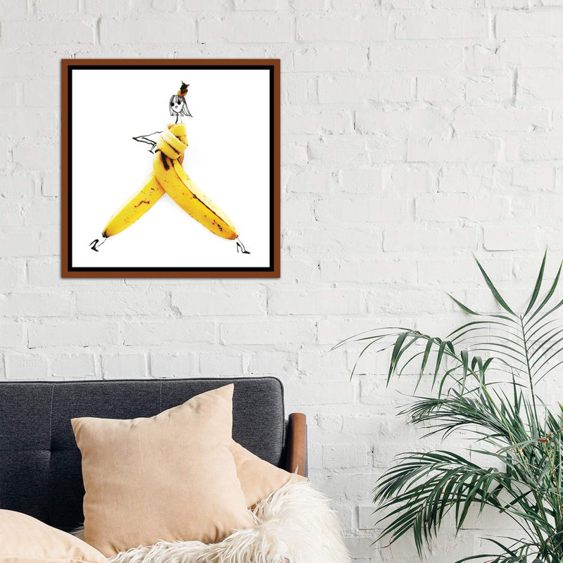«Banana» - Imprimé, H 26 po x l 26 po x P 1,5 po, Cadre bois classique