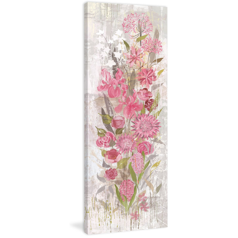 Floral Frenzy Soft Pink II by Alan Hopfensperger - Wrapped Canvas Painting, 152cm H x 51cm W x 3.81cm D