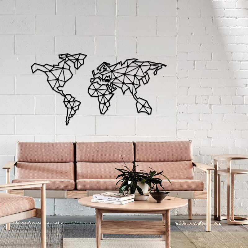 Stylish Decorative Metal Wall Accessory, Black, 47.2 x 25.2 inches | 100% Metal Construction, Thickness: 0.08 inches | Easy Wall Mount Design | Perfect for Modern Home Décor & Unique Accent Pieces