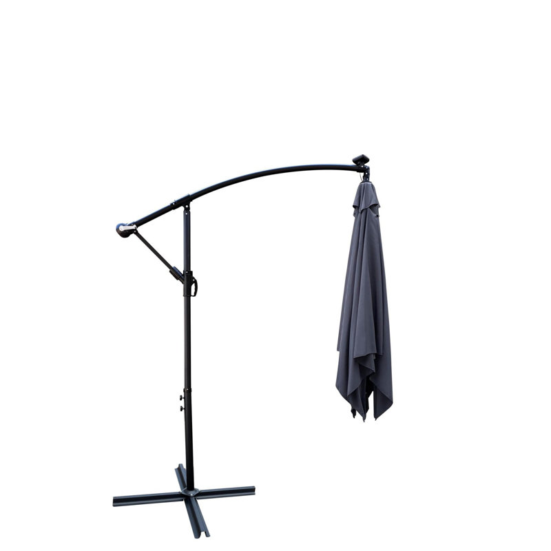 Parasol d'extérieur à énergie solaire à DEL, Anthracite, 98.4" W x 98.4" D