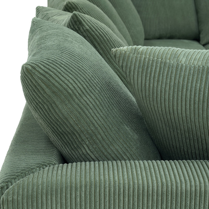 Canapé modulaire rembourré 6 pièces Bonsell, Velours côtelé vert forêt
