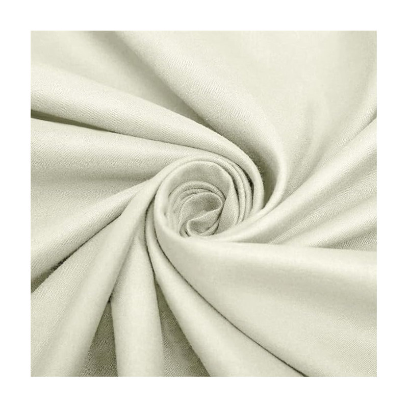 Parizoda Plain Fitted Sheet Extra Deep Pocket 30Cm , Elastic Pocket Breathable, Cream, Double (4'6)