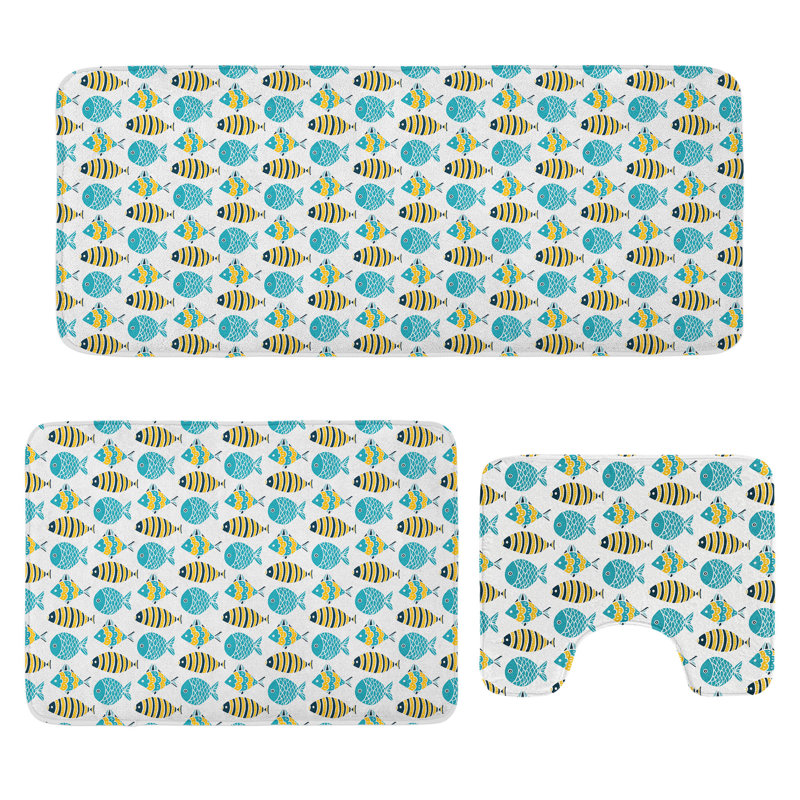  Ensemble de tapis de salle de bain scandinaves 3 pièces U