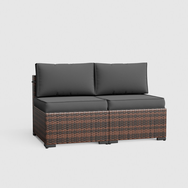 Flarrie 2-Person Patio Seating Group with Cushions, Gray