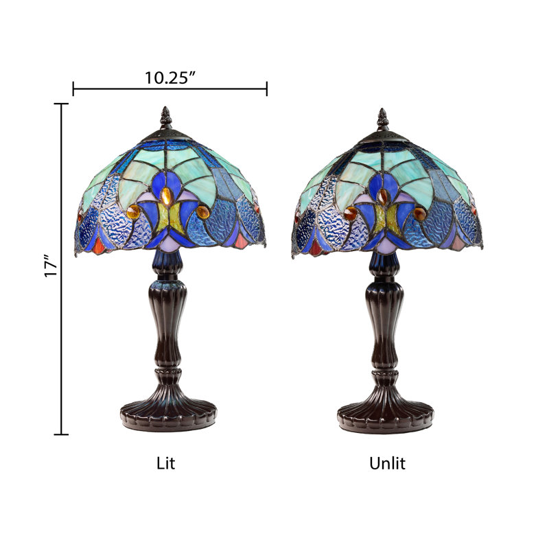 17"H Candlestick Base Dome Shade Table Lamp