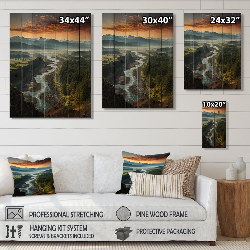 " Oregon River Landscape III ", 32" H x 24" W x 0.78" D