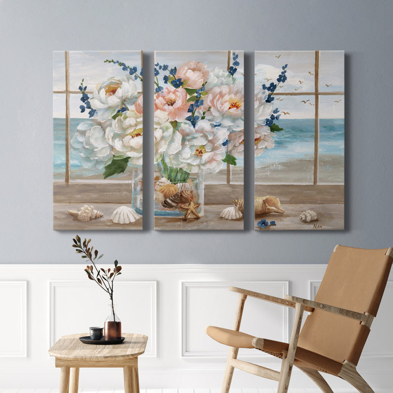 Coastal Window - Ensemble de 3 toiles tendues, H 18 po x l 36 po x P 1 po