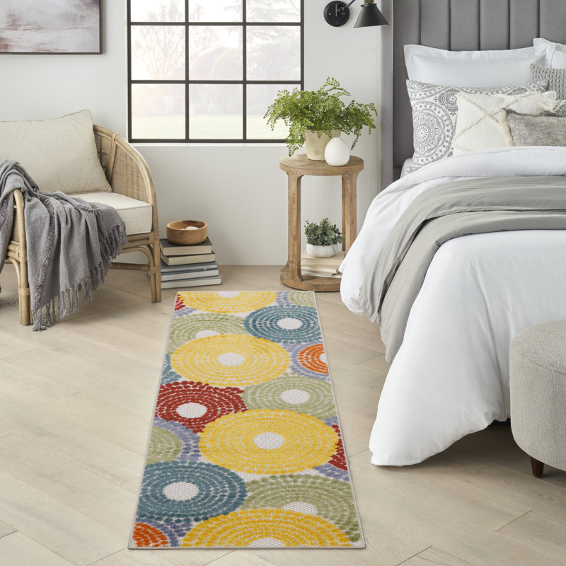 Alastaire Geometric Multicolor Indoor/Outdoor Area Rug, Runner 2' x 6'