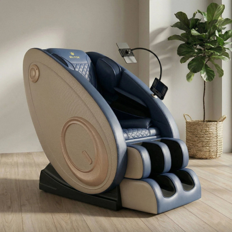 Massage Chair Recliner with Zero Gravity with Full Body Air Pressure, Blue