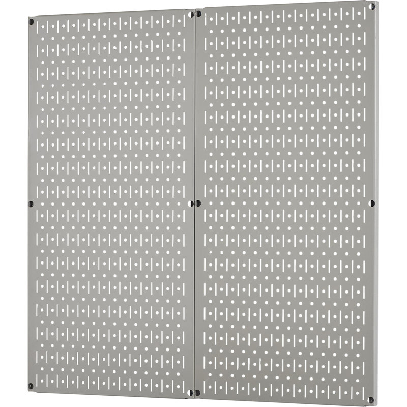 Panneau perforé en acier de 32 po x 32 po, Gris