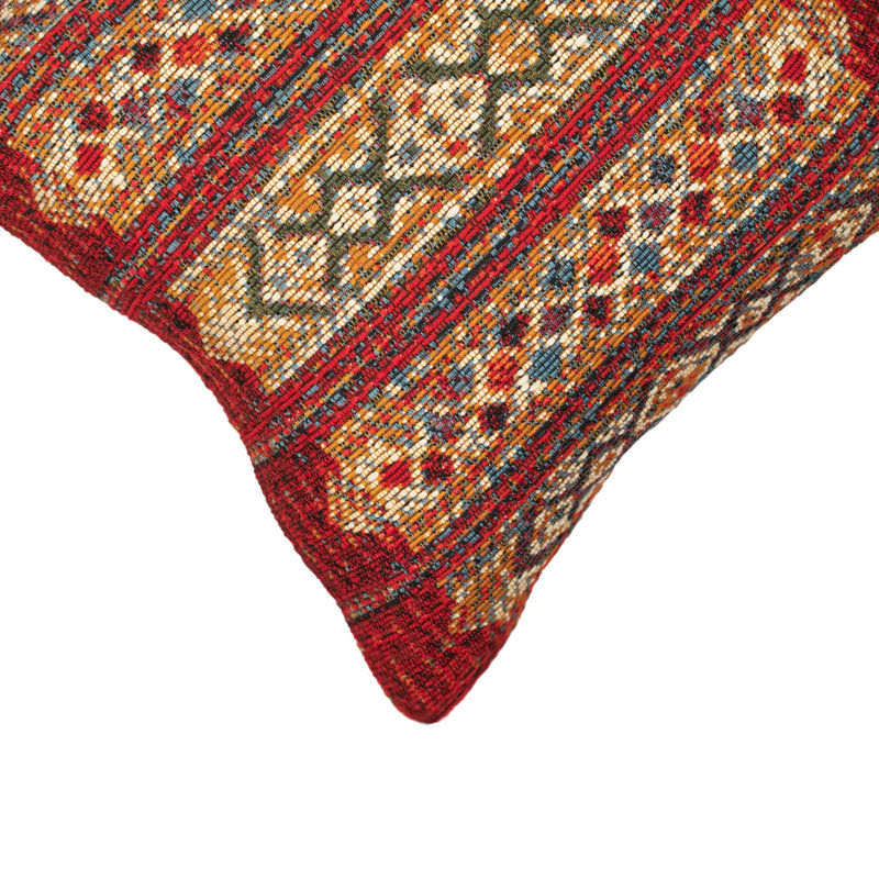 Red and Multicolor 12" x 18" Geometric Indoor/Outdoor Pillow