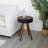15.7-inch Round Coffee Table with Carved Top-1181748952