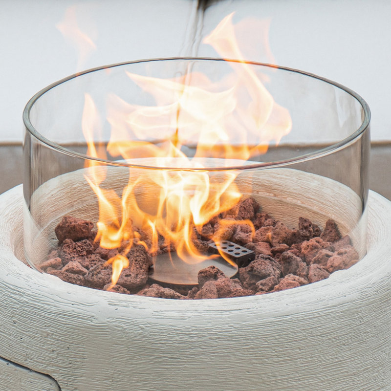 Cambrea Concrete Propane Smokeless Fire Column, Creamy White