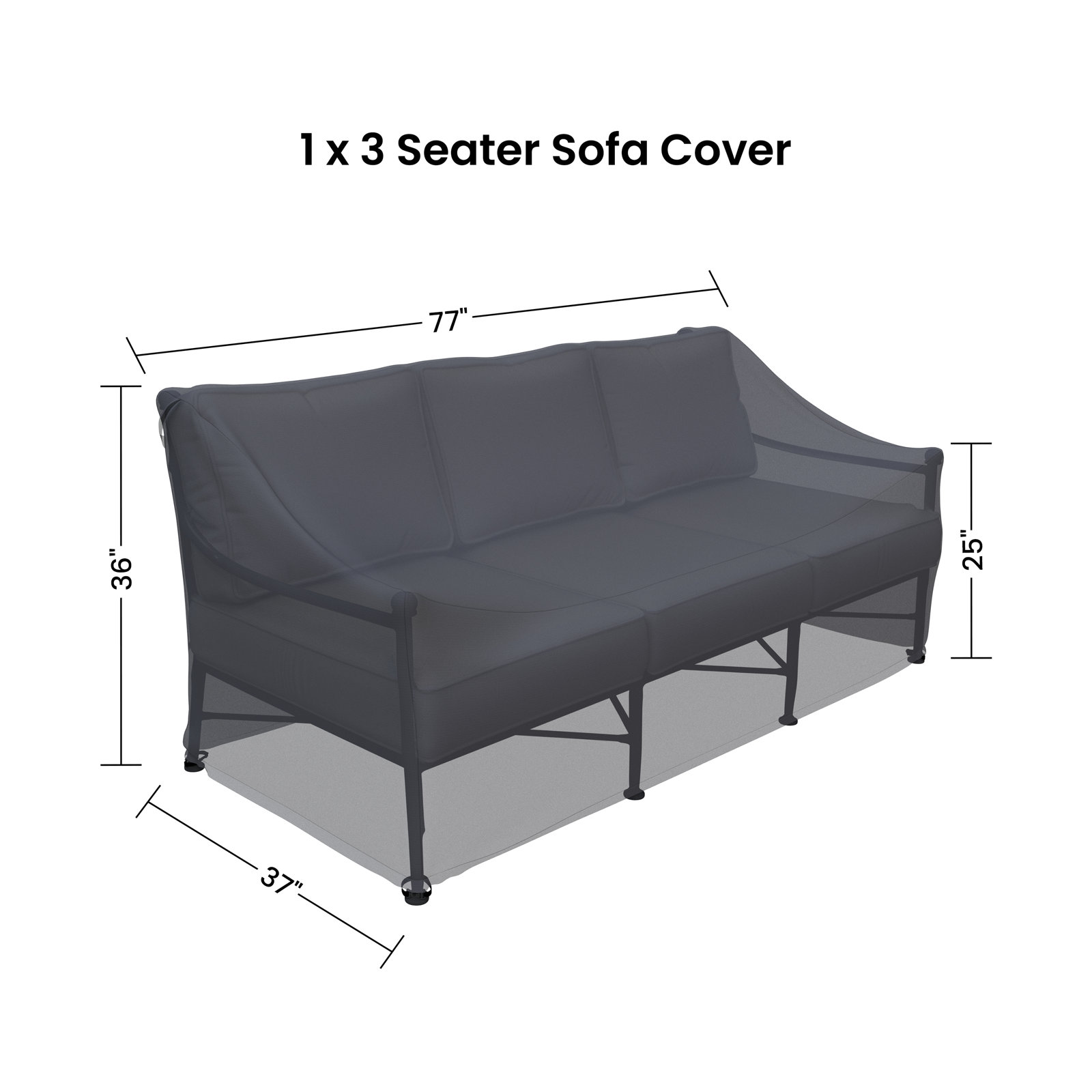 76" Iron Outdoor Patio Sofa Cover