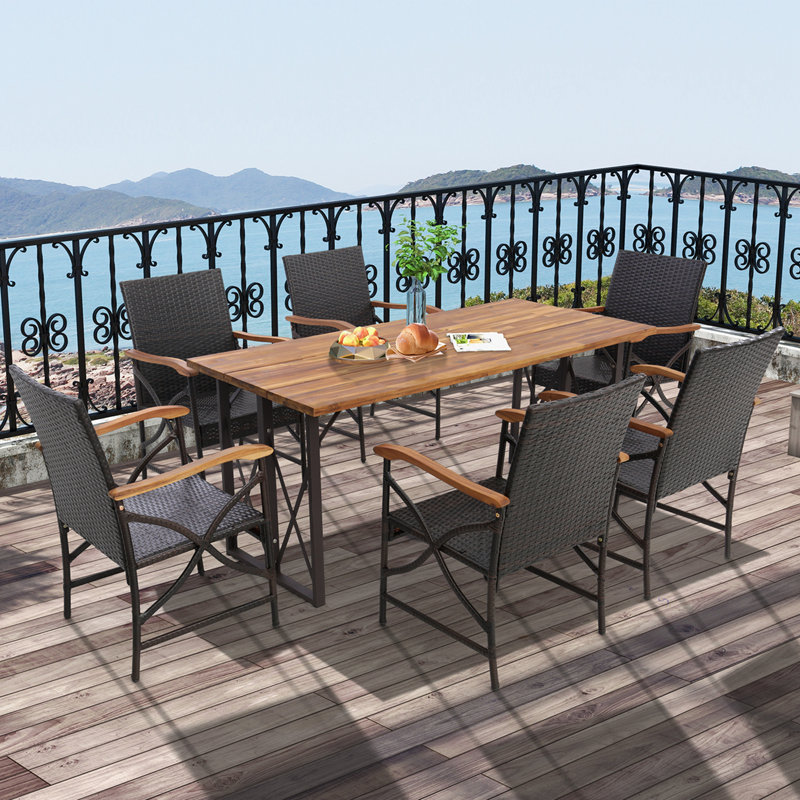 Eckero Premium All-Weather Wicker Outdoor Dining Armchair with Cushion