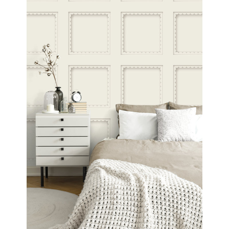 Scallop Panel Wallpaper, Beige