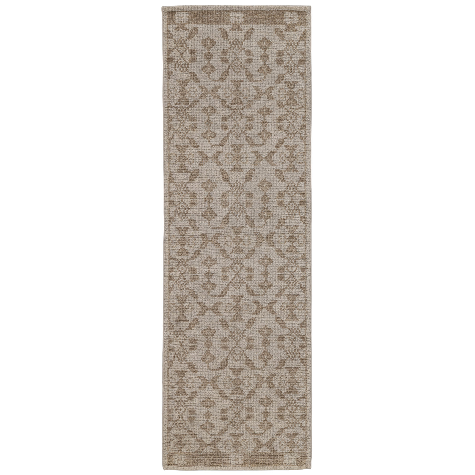 Villa Hand Knotted Wool Indoor Rug, Ivory, 2'6x8'