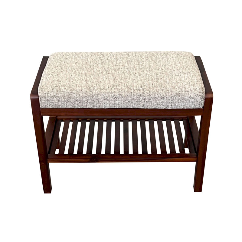 Acacia Padded Bench, Mahogany
