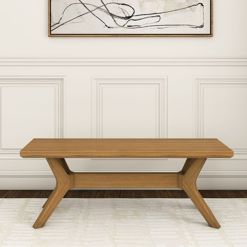 Banc de salle à manger à pieds croisés Muhsina (48 po / 1220 mm), Pécan