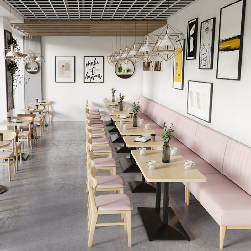 Banc rembourré en similicuir Cafe Cafe, Rose