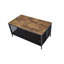 41-inch Rectangle Foldable Coffee Table with Storage, Antique Oak and Black-Toned Metal