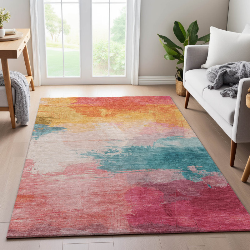 Tapis moderne Premium lavable à la machine Elize AMF1517, Rectangulaire 3 pi x 5 pi