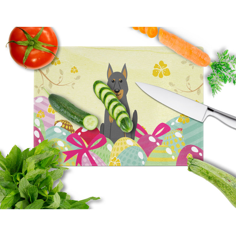 The Holiday Aisle Saroyan Glass Beauce Shepherd Dog Cutting Board