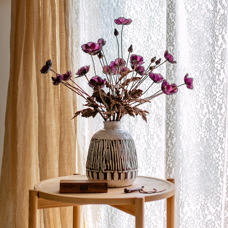 Tiges de coquelicot, 5 tiges, Mauve